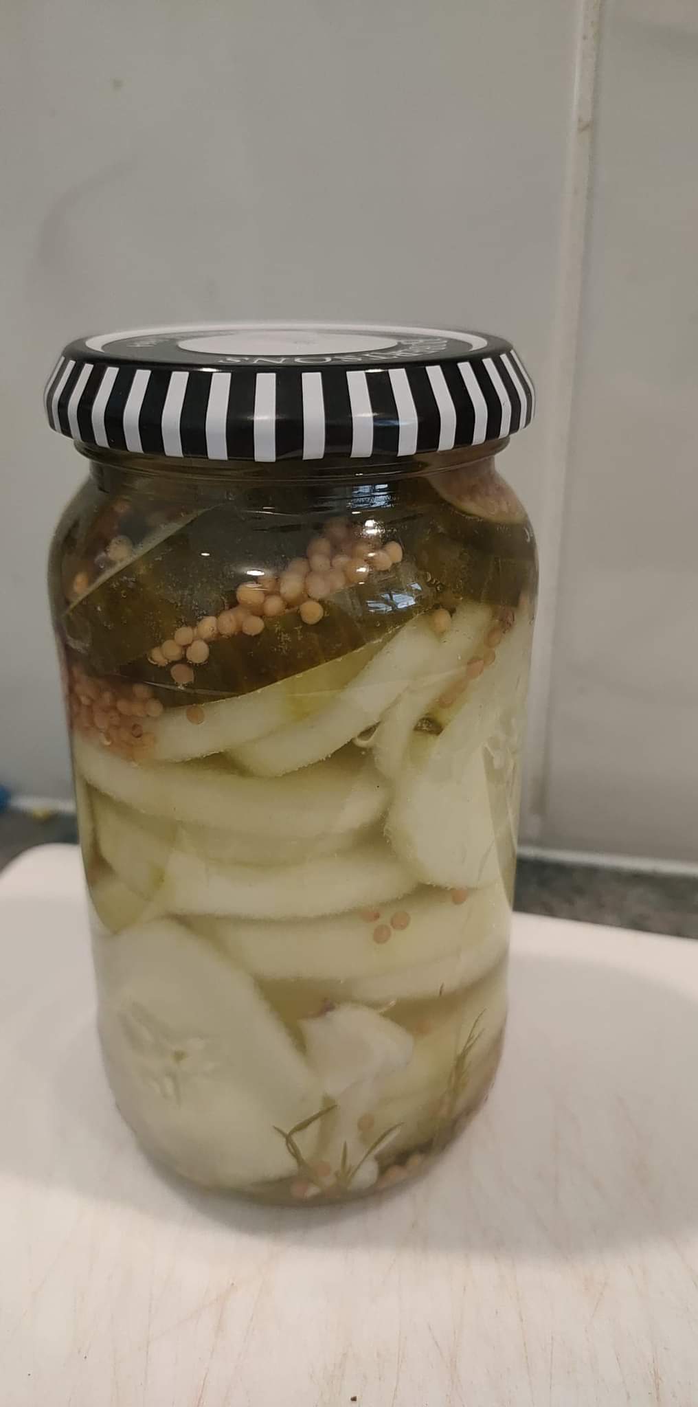 Finished jar of pickles